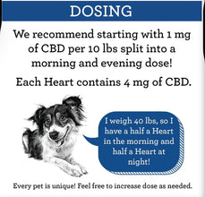 SUZIE'S 4 MG CBD DOG TREAT HEARTS- Peanut Butter Flavor