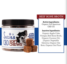 SUZIE'S 2 MG CBD SOFT CHEWS- Beef Bone Broth Flavor